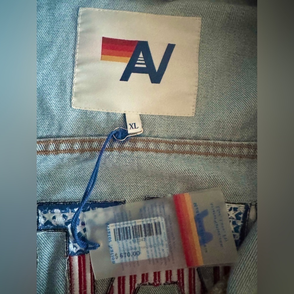 Aviator Nation Oversized Concert Denim Jacket 100% Cotton USA Forth of July - Picture 6 of 17